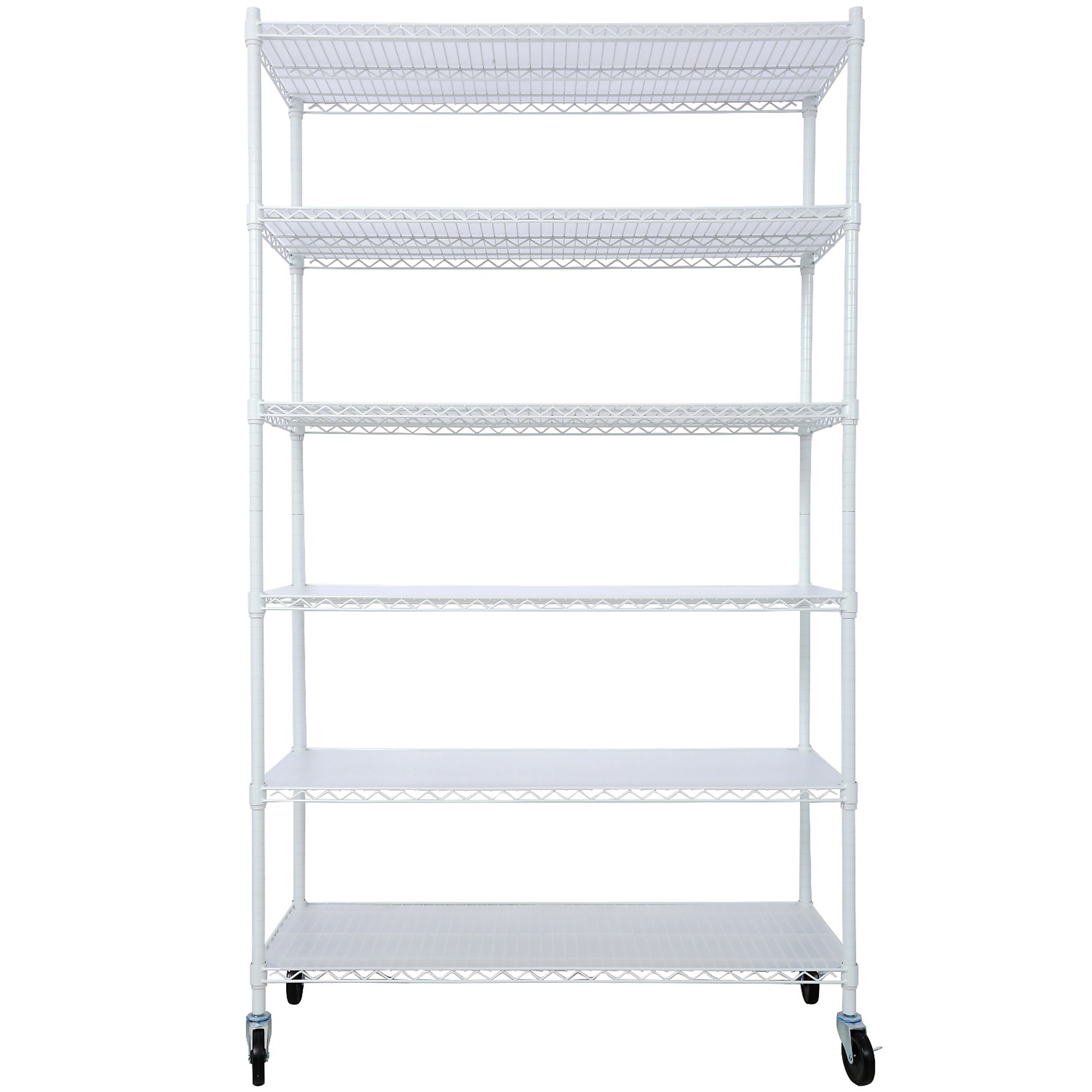 BlackTeck Heavy-Duty Metal Storage Rack — 48in. L x 20in. D x 84in. H, 6-Tier, 6000-Lb. Capacity, White, Model# N2-142121